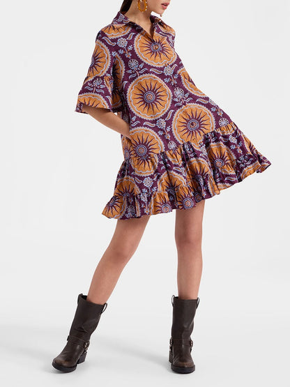 Dropped Waist Tiered Mini Dress