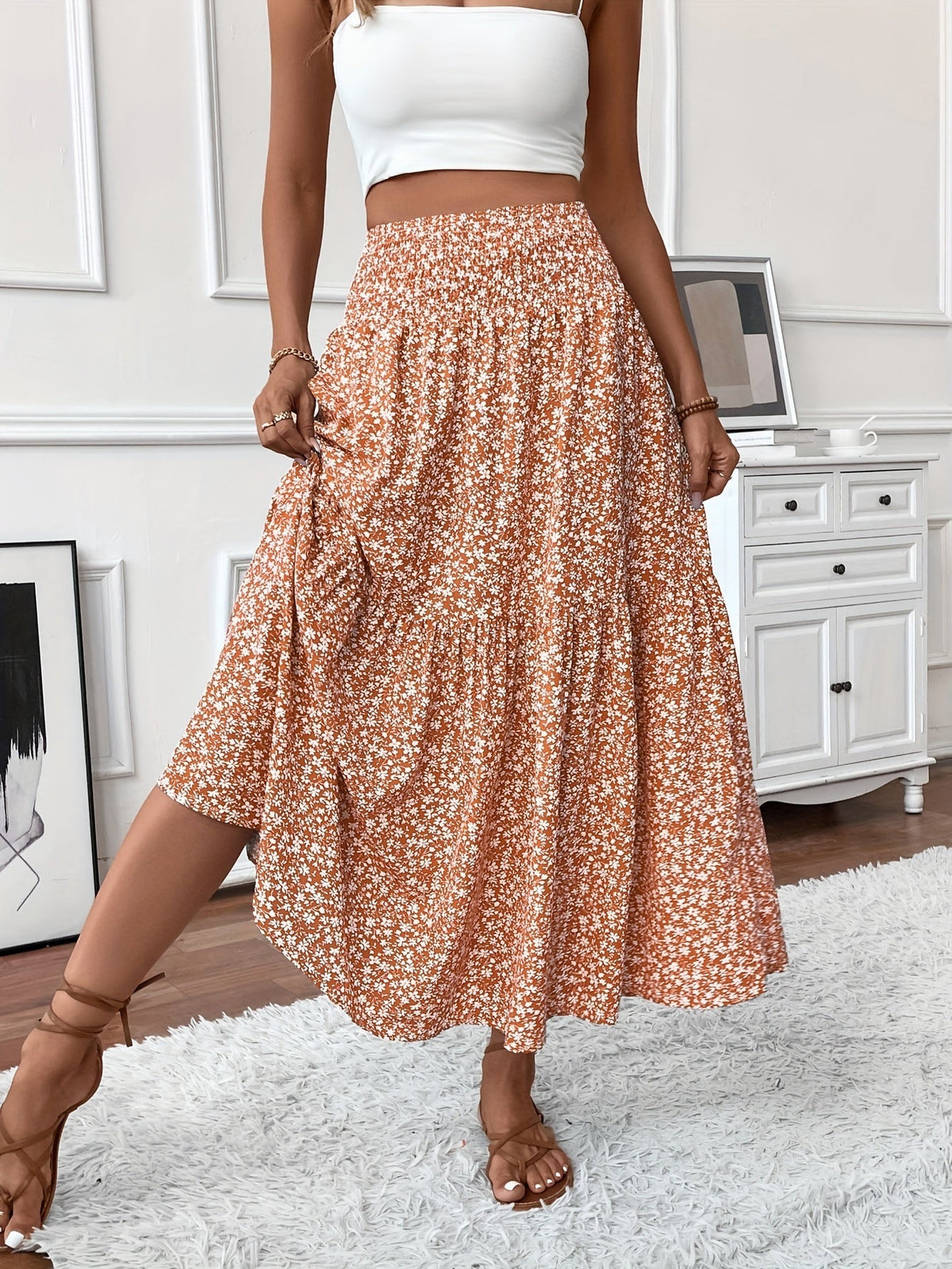 Elena Ditsy Floral Skirt